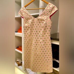 Vintage Lilly Pulitzer Dress - Pink and Gold - Size 4